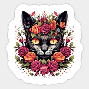 BEAUTIFUL ROSES CAT Sticker